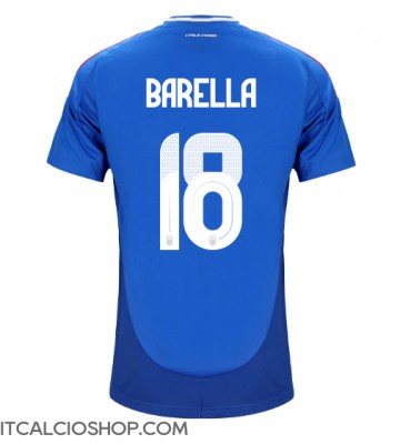 Italia Nicolo Barella #18 Prima Maglia Europei 2024 Manica Corta